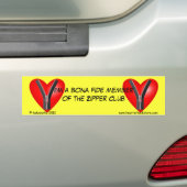Ik ben bonafide lid van de Zipper Club Bumpersticker (Op auto)
