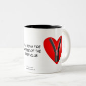 Ik ben bonafide lid van de Zipper Club Tweekleurige Koffiemok (Voorkant rechts)