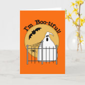 Ik ben Boo-armige Halloween T-shirts en Gifts Kaart (Gele Bloem)