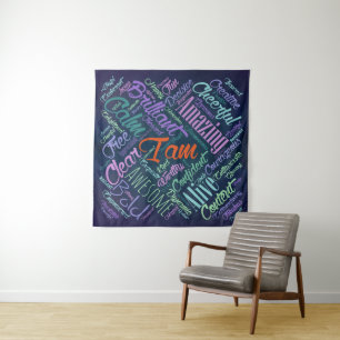 Ik ben Buurwerken Word Cloud Art Wandkleed