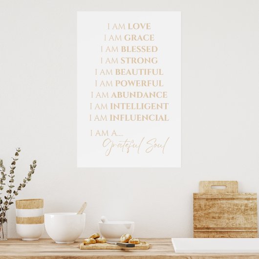 IK BEN CANVAS - Goud Poster (Keuken)