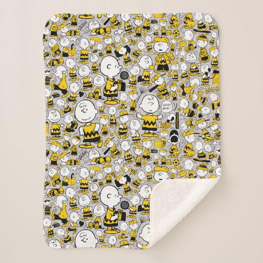 Ik ben Charlie Brown Pattern Sherpa Deken (Voorkant)