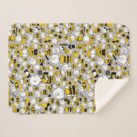 Ik ben Charlie Brown Pattern Sherpa Deken (Voorkant (horizontaal))