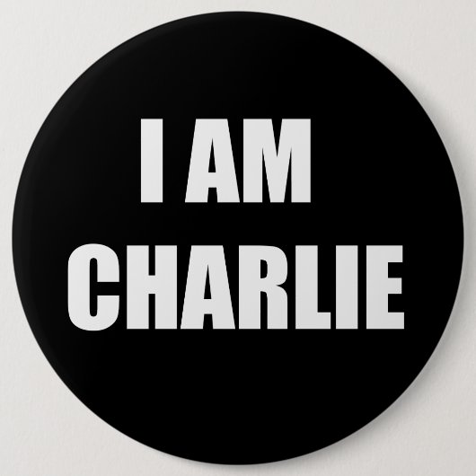 IK BEN CHARLIE RONDE BUTTON 6,0 CM (Voorkant)