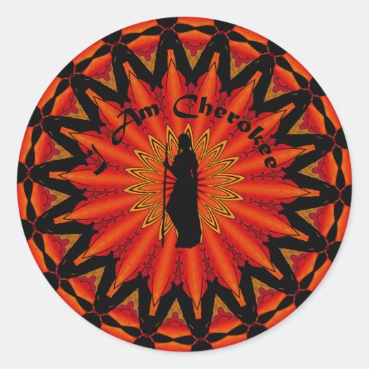 Ik ben Cherokee Ronde Sticker (Voorkant)