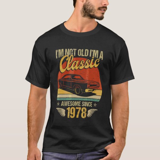 Ik ben Classic Auto Geweldige 1978 44e Verjaardag T-shirt (Voorkant)