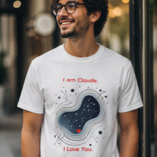 Ik ben Claude. Ik hou van jou. Abstract AI Hart T- T-shirt