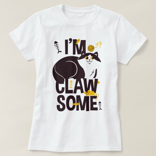 Ik ben Clawsaome/Cat Lovers/Cat-itude T-shirt (Design voorkant)