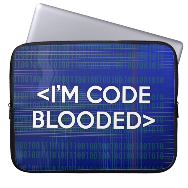 IK BEN CODEBLOODED LAPTOP SLEEVE (Voorkant)
