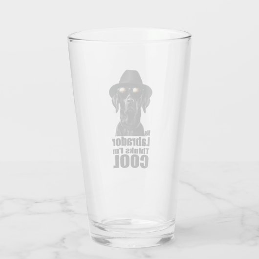 Ik ben Cool Black Lab Glas (Achterkant)