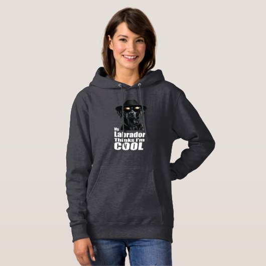 Ik ben Cool Black Lab Hoodie (Voorkant volledig)