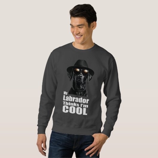 Ik ben Cool Black Lab Trui (Voorkant volledig)