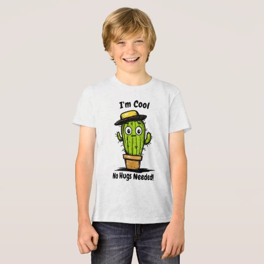 Ik ben cool, geen knuffels nodig! Grappig Cactus k Tri-Blend Shirt (Voorkant volledig)