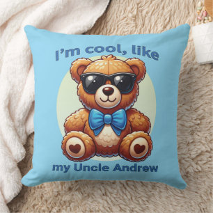 Ik ben Cool Teddy Bear met Blue Bow  Kussen