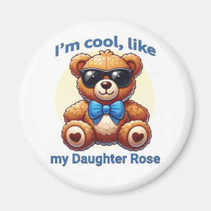 Ik ben Cool Teddy Bear met Blue Bow Magneet