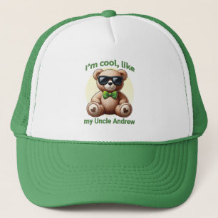 Ik ben Cool Teddy Bear met Green Bow Trucker Pet