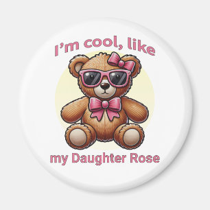 Ik ben Cool Teddy Bear met Pink Bow Magneet