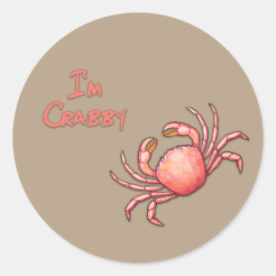 Ik ben Crabby Ronde Sticker