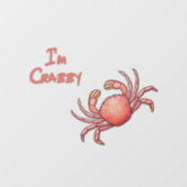 Ik ben Crabby Snowcrab Raamsticker (Vel)