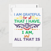 Ik ben dankbaar briefkaart (Voorkant / Achterkant)