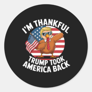 Ik ben dankbaar dat Trump Amerika heeft gewonnen e Ronde Sticker