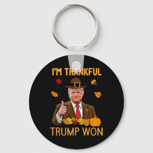 Ik ben dankbaar dat Trump Thanksgiving Turkije Tru Sleutelhanger