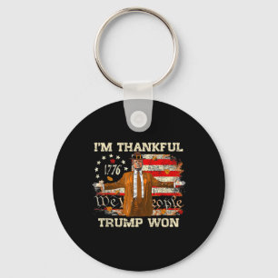 Ik ben dankbaar dat Trump Thanksgiving Turkije Tru Sleutelhanger
