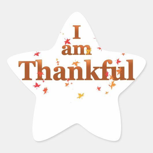 ik ben dankbaar ster sticker (Voorkant)