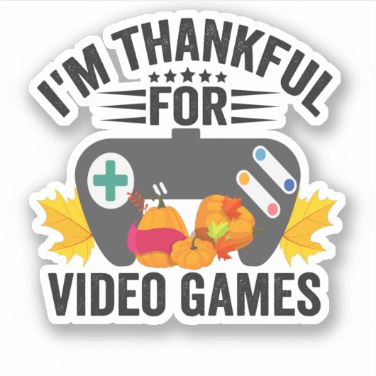 Ik Ben Dankbaar Voor Grappige Dankzegging Van Vide Sticker (Voorkant)