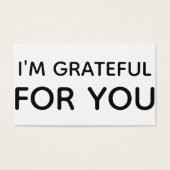 Ik ben dankbaar voor je zwarte witte Label Kaart (Voorkant)