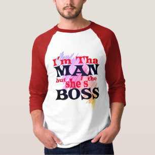 Ik ben dat MAN, maar zij is het BOSS Shirt