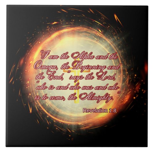 Ik ben de Alfa en de Omega Tegeltje (Voorkant)