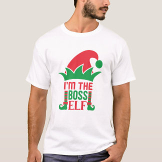 Ik ben de baas Elf Grappig Elf Kerst T-shirt
