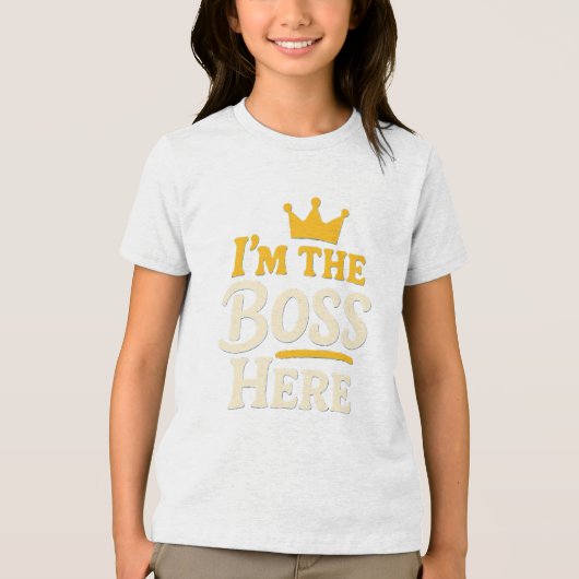 Ik ben de baas hier - Funny Crown Tri-Blend Shirt (Voorkant)