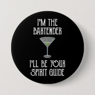 Ik ben de barman die ik je gedistilleerde gids zal ronde button 7,6 cm