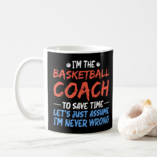 Ik ben de basketbalcoach om tijd te besparen Cool Koffiemok