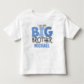 Ik ben de Big Brother Cute Blue Modern Whimsical Kinder Shirts (Voorkant)
