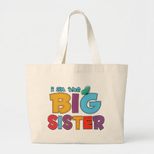 Ik ben de Big Sister Butterfly Grote Tote Bag