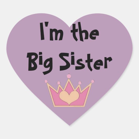 Ik ben de Big Sister Heart Sticker (Voorkant)