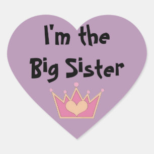 Ik ben de Big Sister Heart Sticker