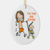 Ik ben de Big Sister Stick Cijfer Keramisch Ornament (Rechts)