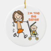 Ik ben de Big Sister Stick Cijfer Keramisch Ornament (Achterkant)