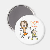 Ik ben de Big Sister Stick Cijfer Magneet (Voorkant / Achterkant)