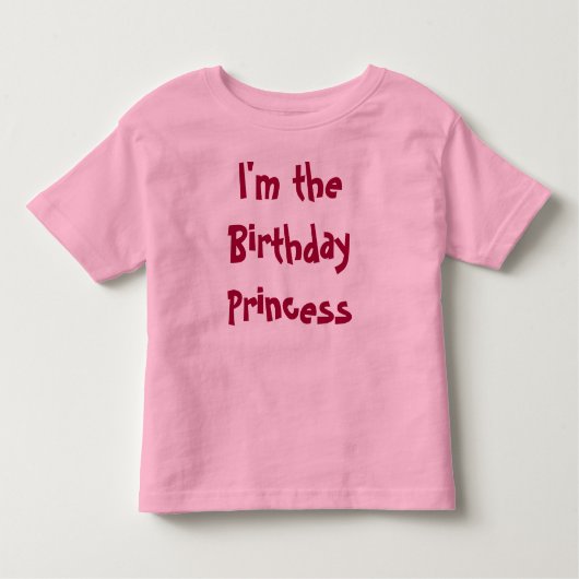 Ik ben de Birthday Princess Kinder Shirts (Voorkant)