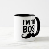 IK BEN DE BOSS, MUSTACHE COFFEE MOK (Voorkant rechts)