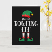 Ik ben de bowling-elf die kerstmis matcht kaart (Gele Bloem)