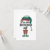 Ik ben de Boxing Elf kerstcadeaus Kaart (Voorkant / Achterkant in situ)