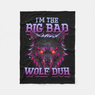 Ik ben de boze wolf grappig last minute Halloween Fleece Deken