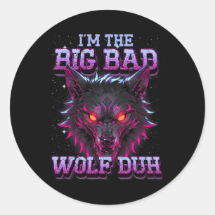 Ik ben de boze wolf grappig last minute Halloween  Ronde Sticker