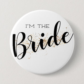 Ik ben de Bride Button met Gold Glitter